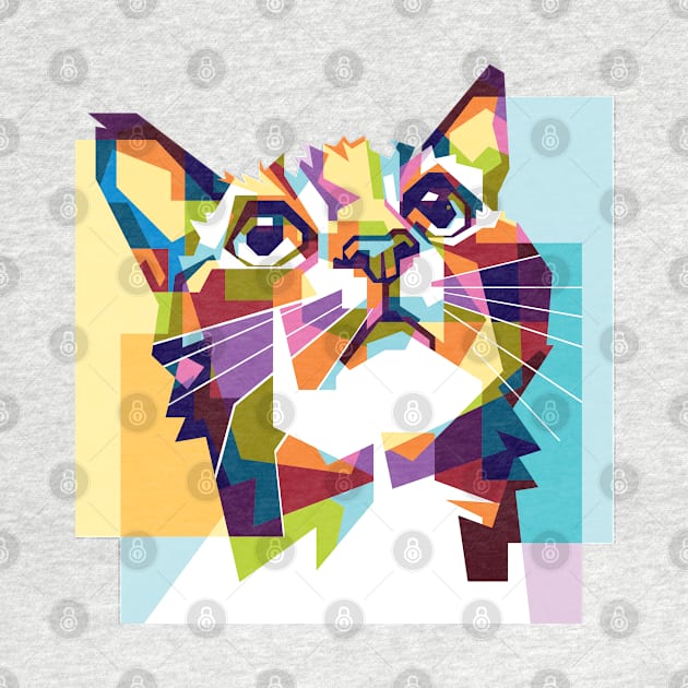 Cat art colorful by Pixel Poetry